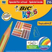 Opakowanie Kredki ołówkowe BIC Kids Tropicolors Zestaw 216 sztuk