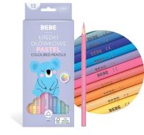 Opakowanie Kredki ołówkowe trójkątne BB Pastel 12 kolorów