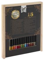 Opakowanie Kredki w drewnianym pudełku 18 kolorów