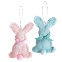 Opakowanie Króliczki futerkowe zawieszki 9cm pastelowe 2 szt.