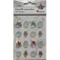 Opakowanie Kryształki samoprzylepne kamyki srebrne mix 16szt