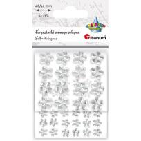 Opakowanie Kryształki samoprzylepne kwiaty 52szt srebrne