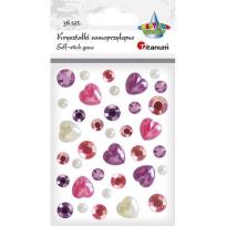 Opakowanie Kryształki samoprzylepne różowo-białe 36szt
