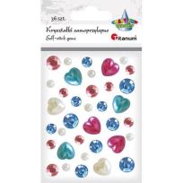 Opakowanie Kryształki samoprzylepne różowo-niebieskie 36szt