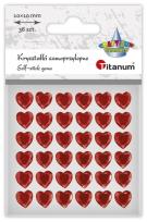 Opakowanie Kryształki samoprzylepne Serca czerwone 36szt