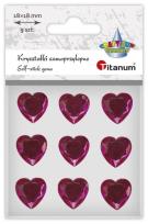 Opakowanie Kryształki samoprzylepne Serca fuksjowe 9szt