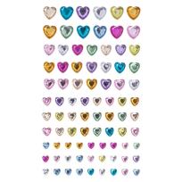 Opakowanie Kryształy samoprzylepne rainbow serduszka 84 szt. mix