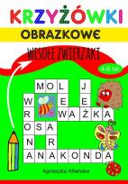 Okładka książki Krzyżówki obrazkowe 4-8 lat. Wesołe zwierzaki