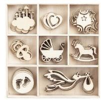 Opakowanie Kształty z drewna Baby 40szt (DPDN-027)