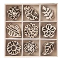 Opakowanie Kształty z drewna Liście 45 szt.