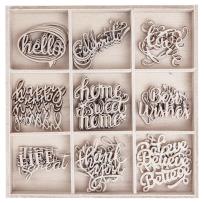 Opakowanie Kształty z drewna słowa 45szt