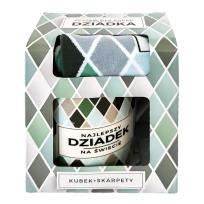 Opakowanie Kubek ze skarpetkami w romby 410ml