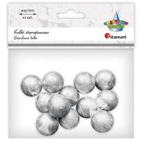 Opakowanie Kulki styropianowe 25mm 12szt srebrne