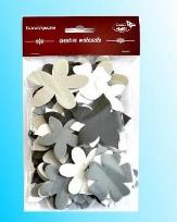 Opakowanie Kwiatki czarno-szaro-białe 60szt