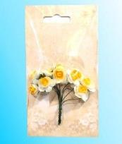 Opakowanie Kwiatki papierowe różyczki biało-żółte