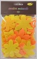 Opakowanie Kwiatki z filcu tonacja żółto-pomarańczowa 60szt