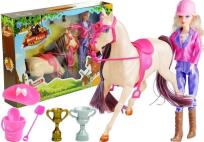 Opakowanie Lalka i biały koń w stajni + akcesoria