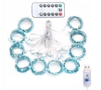 Opakowanie Lampki Kurtyna usb 200 LED 3x2 biały zimny + pilot