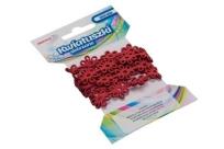 Opakowanie Łańcuszek kwiatuszki skórzane 1m czerwony