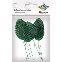 Opakowanie Liście materiałowe na druciku 10szt ciemnozielone