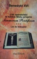 Okładka książki List apostolski w formie motu proprio Summorum...