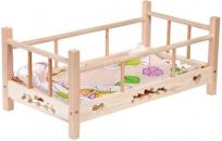 Opakowanie Łóżeczko drewniane dla lalki z pościelą MIX