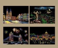 Opakowanie Magiczna Zdrapka - 4w1 Jasne miasta 21x30cm