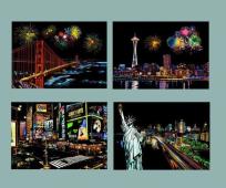 Opakowanie Magiczna Zdrapka Ameryka 4 sztuki. 21x29,5cm