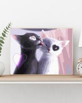 Opakowanie Malowanie po numerach 30x40cm Czarno-biała przyjaźń