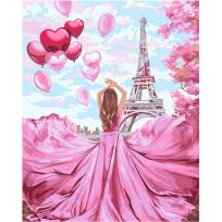 Opakowanie Malowanie po numerach 40x50 Dziewczyna w paryżu