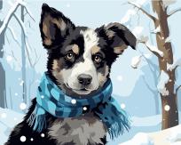 Opakowanie Malowanie po numerach 40x50 Pies w szaliku