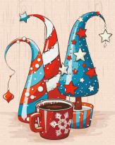 Opakowanie Malowanie po numerach Czapki świąteczne