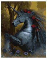 Opakowanie Malowanie po numerach - Czarny jednorożec 40x50cm