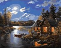 Opakowanie Malowanie po numerach - Dom nad rzeką 40x50cm