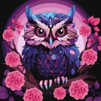Opakowanie Malowanie po numerach - Fioletowa sowa 40x40cm
