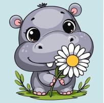 Opakowanie Malowanie po numerach - Hipopotam 25x25cm