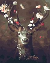 Opakowanie Malowanie po numerach - Jeleń z kwiatami 40x50 cm