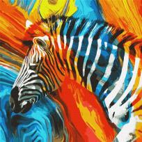 Opakowanie Malowanie po numerach - Kolorowa zebra 50x50cm