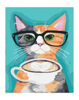 Opakowanie Malowanie po numerach - Kot i kawa 40x50cm