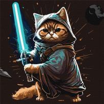 Opakowanie Malowanie po numerach - Kot-wojownik 40x40cm