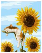 Opakowanie Malowanie po numerach- Kotek w słonecznikach 40x50