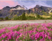 Opakowanie Malowanie po numerach - Kwiaty w pobliżu gór 40x50