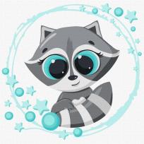 Opakowanie Malowanie po numerach - Mały szop pracz 30x30cm