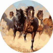 Opakowanie Malowanie po numerach okrągłe - Stado koni 40cm