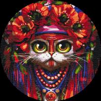 Opakowanie Malowanie po numerach owalne Kot w wianku