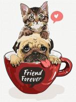 Opakowanie Malowanie po numerach-Przyjaciele na zawsze 30x40