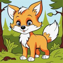 Opakowanie Malowanie po numerach - Puszysty lis Kids 25x25cm