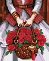 Opakowanie Malowanie po numerach - Róże w koszu 40x50cm