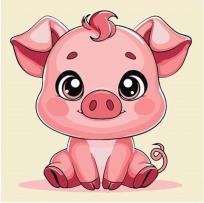 Opakowanie Malowanie po numerach - Świnka 25x25cm