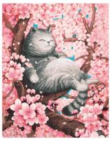 Opakowanie Malowanie po numerach - Szary pręgowany kot 40x50